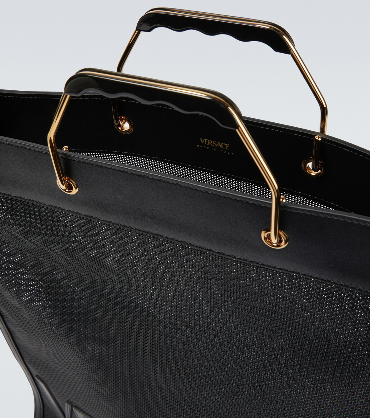 Versace Shopper leathertrimmed tote bag Versace