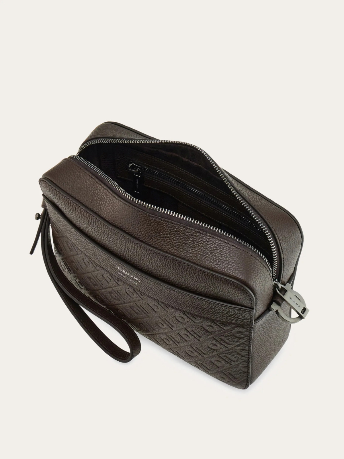 Ferragamo Mens Ferragamo Monogram shoulder bag in Brown