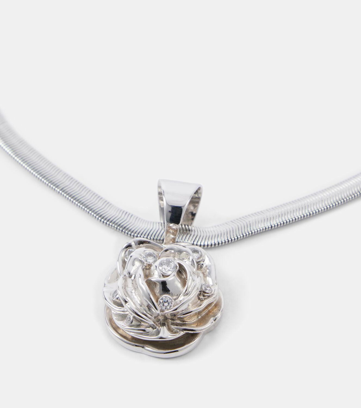 Magda Butrym Floral crystal-embellished pendant necklace