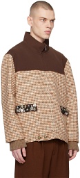 CALVINLUO Brown Houndstooth Sweater