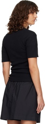 LEMAIRE Black Fitted Jersey Henley