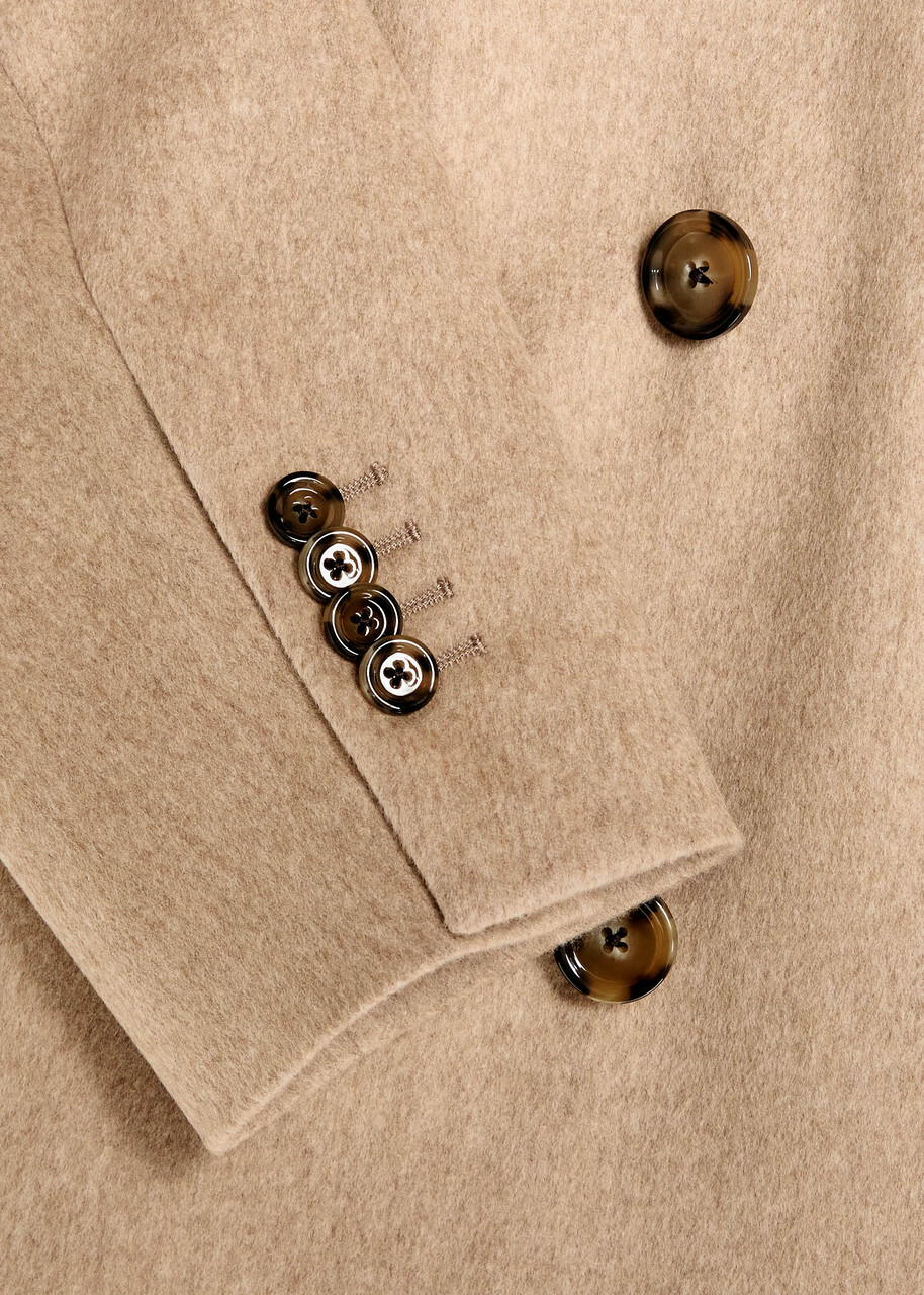 Lardini Double-breasted Wool Coat Beige