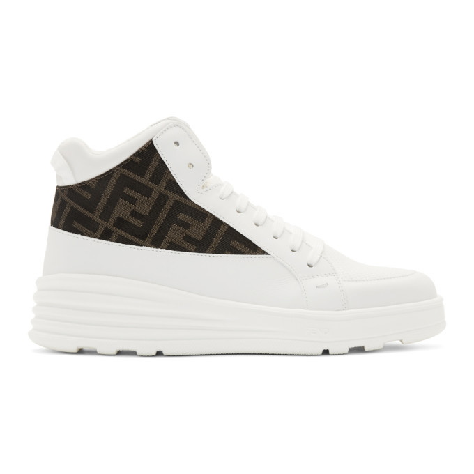 Photo: Fendi White Forever Fendi Hybrid High-Top Sneakers