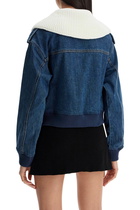 self-portrait Bomber Style Denim Jacket