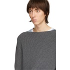 Thom Browne Grey 4-Bar Stitch Sweater