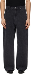 TONYWACK Black Cord Twill Work Jeans