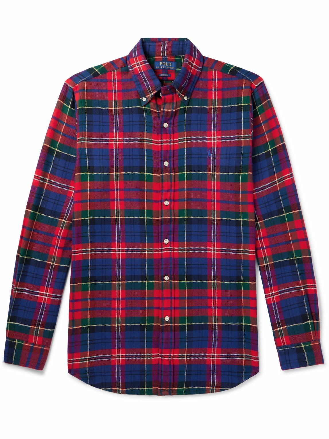 Polo Ralph Lauren - Button-Down Collar Checked Cotton-Flannel Shirt - Red Polo  Ralph Lauren
