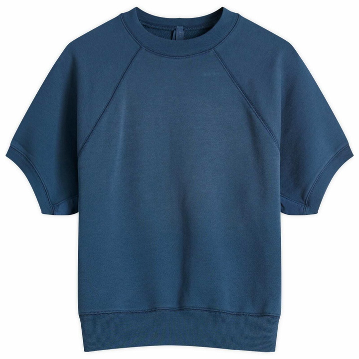 Photo: SKIMS Women's Raglan Short Sleeve Sweatshirt in Indigo
