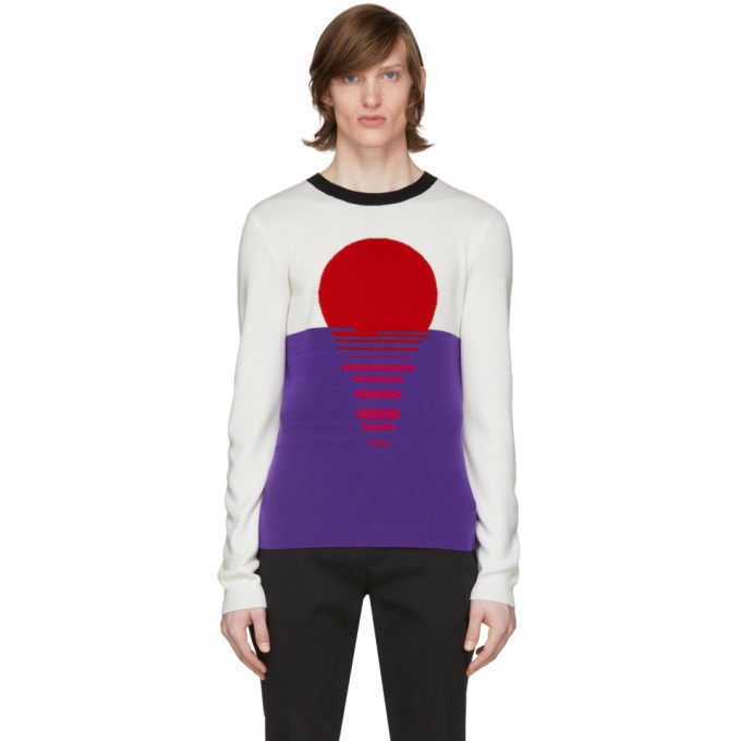Photo: Paco Rabanne Off-White and Purple Sunset Sweater