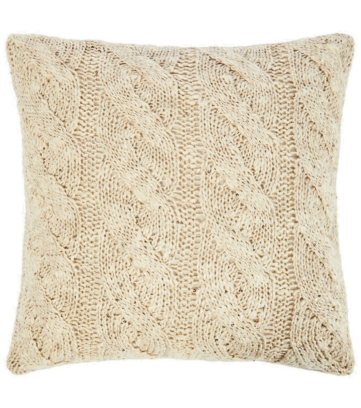 Photo: Brunello Cucinelli Cable-knit linen and silk pillow
