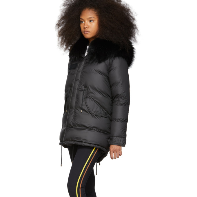 Mr and Mrs Italy Black Down Puffer Parka