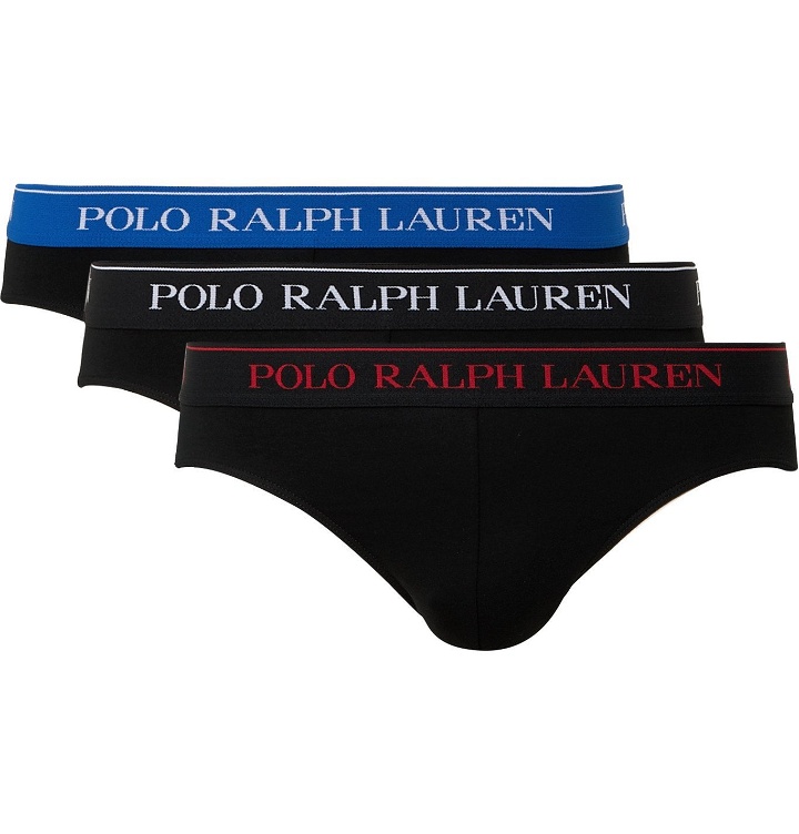 Photo: Polo Ralph Lauren - Three-Pack Stretch-Cotton Briefs - Multi