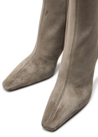 Saint Laurent Jill 95 Suede Ankle Boots Dark Grey