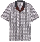 Valentino - Camp-Collar Printed Cotton-Poplin Shirt - Men - Navy