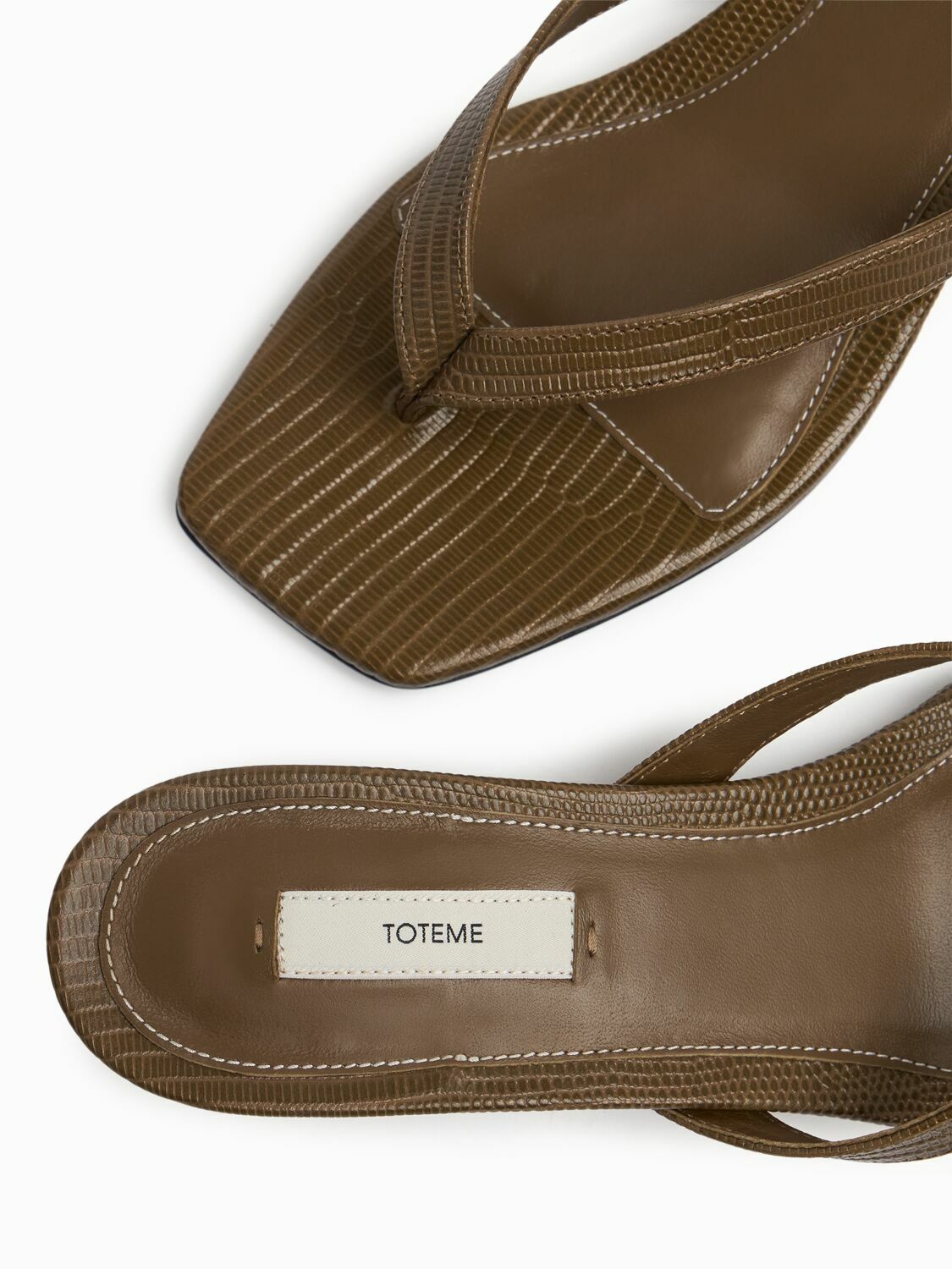 サンダル・ミュール Toteme 35mm Lizard print leather thong sandals TOTEME 35mm Lizard Print Leather Thong Sandals Toteme
