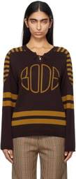 Bode Brown & Yellow Rink Sweater
