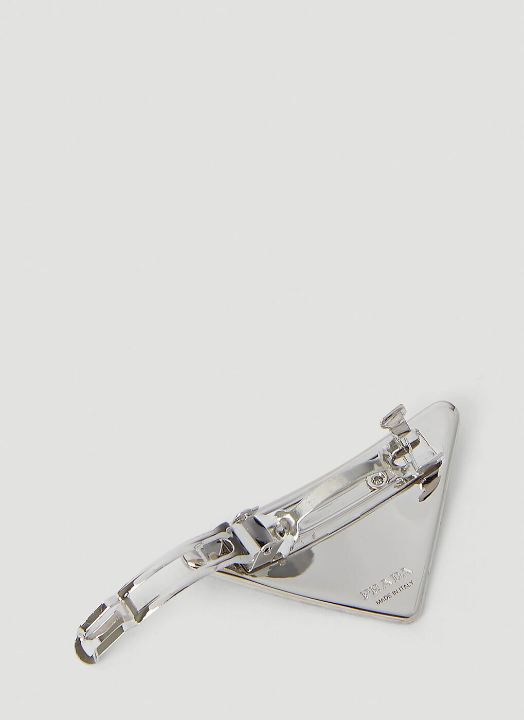 Prada Logo Plaque Hair Clip in Metallic