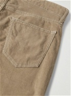Saman Amel - Slim-Fit Straight-Leg Cotton-Blend Corduroy Trousers - Neutrals
