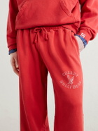 Cherry Los Angeles - Hollywood Straight-Leg Logo-Print Cotton-Jersey Sweatpants - Red