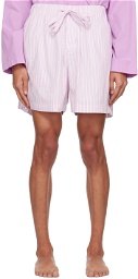 Tekla Pink Stripe Pyjama Shorts