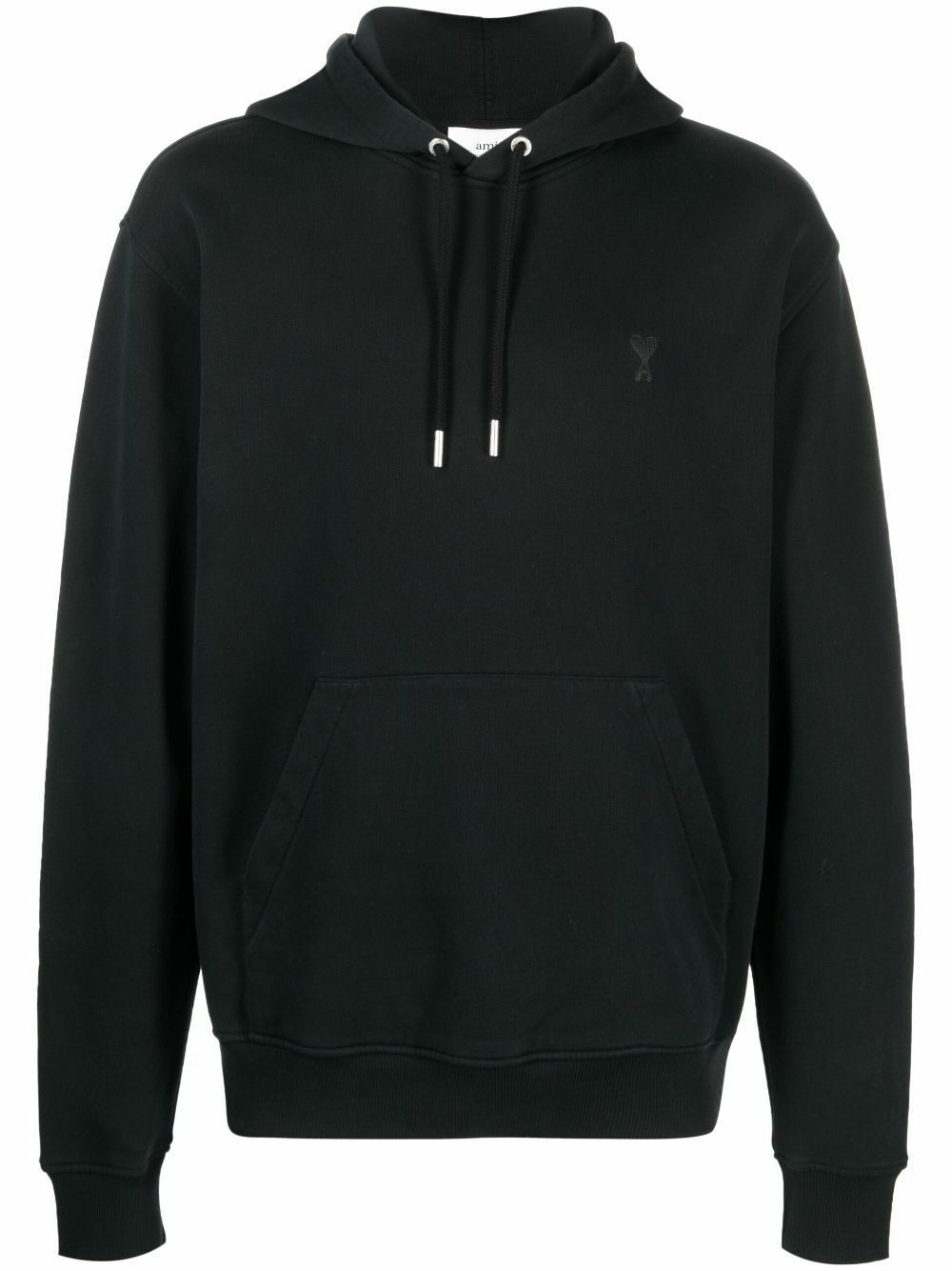 AMI Paris Black Ami De Coeur Organic-Cotton Hoodie