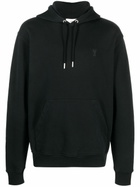 AMI Paris Black Ami De Coeur Organic-Cotton Hoodie