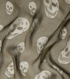 McQueen Printed silk scarf