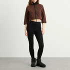 SKIMS Women's Fleece Lounge Shrunken Zip Up Jacket in Cocoa