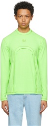 Phlemuns Green Backless Long Sleeve T-Shirt