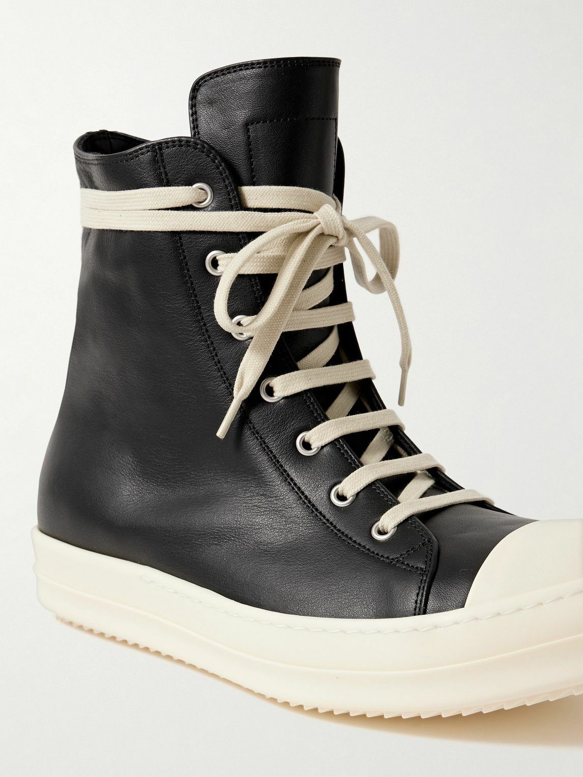 Rick Owens - Leather High-Top Sneakers - Black