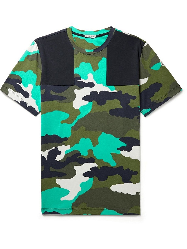 Photo: Moncler - Camouflage-Print Cotton-Jersey T-Shirt - Blue
