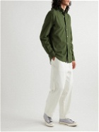 Polo Ralph Lauren - Button-Down Collar Logo-Embroidered Cotton-Flannel Shirt - Green
