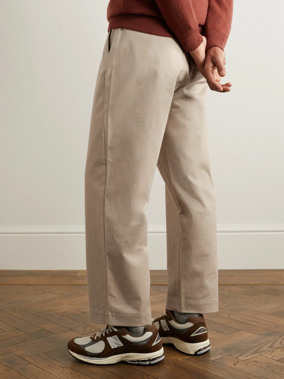 Ghiaia Cashmere - Straight-Leg Cotton Chinos - Gray