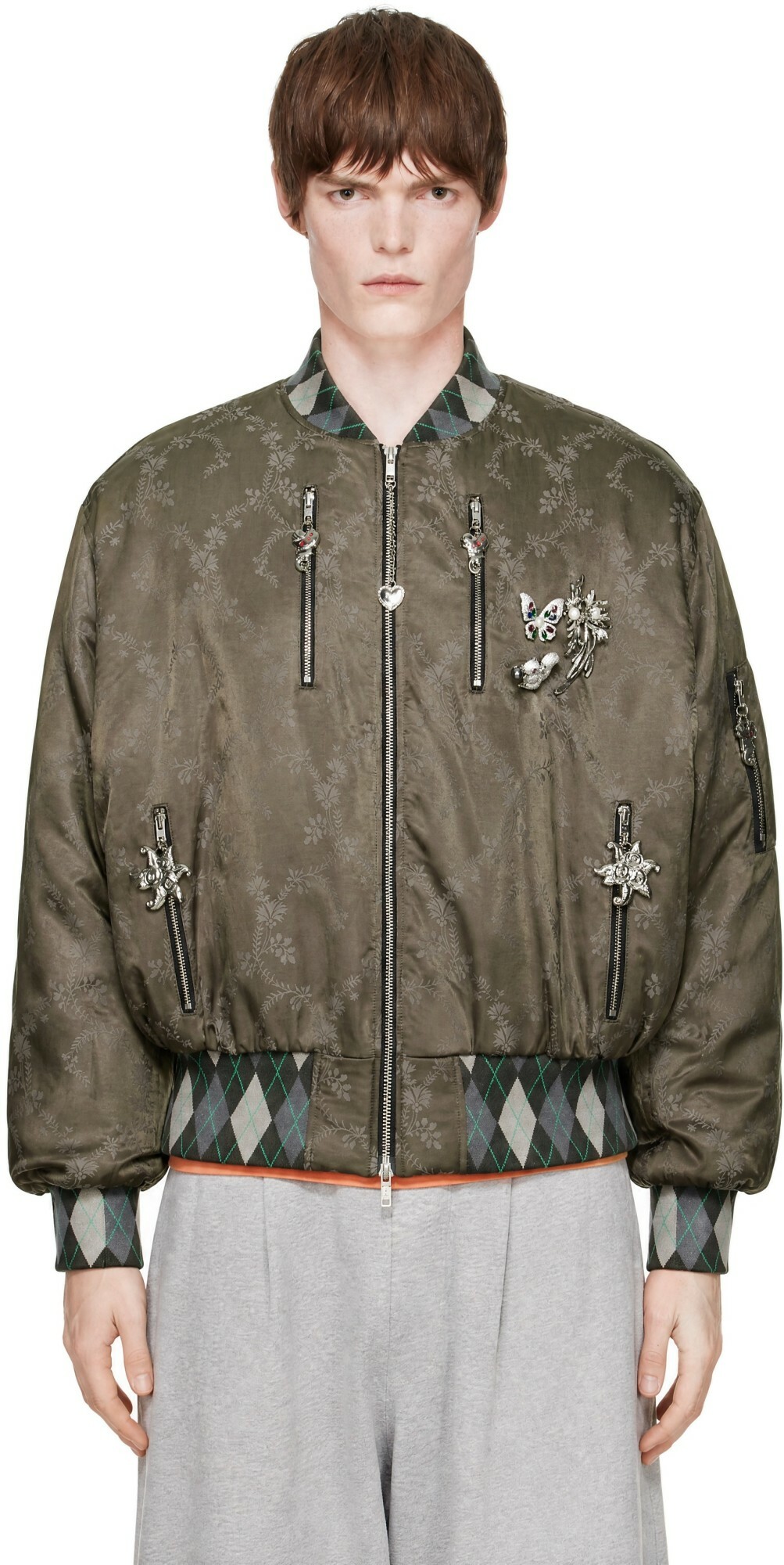 Chopova Lowena Khaki Crescent Bomber Jacket
