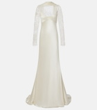 Danielle Frankel Bridal Esme lace-trimmed silk and wool gown