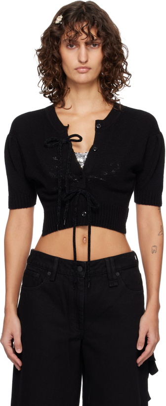 Photo: Simone Rocha Black Cropped Cashmere Cardigan