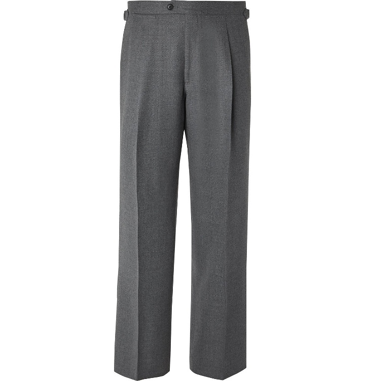 Photo: Saman Amel - Wide-Leg Wool and Cashmere-Blend Trousers - Gray