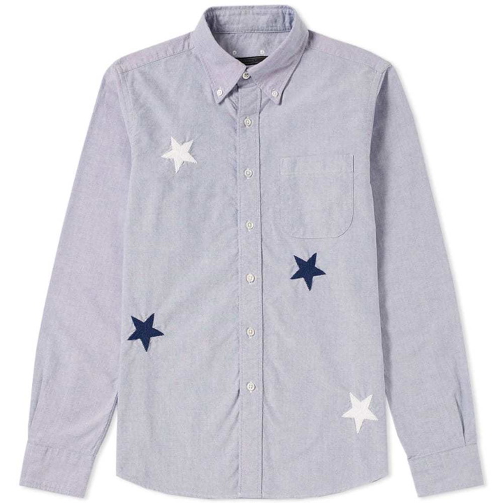Photo: SOPHNET. Star Embroidery Shirt Blue