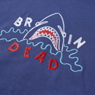 Brain Dead Shark Attack Ringer T-Shirt in Navy