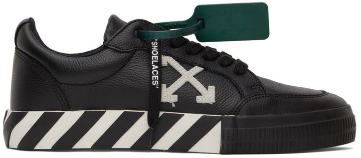 Photo: Off-White Black Low Vulcanized Sneakers