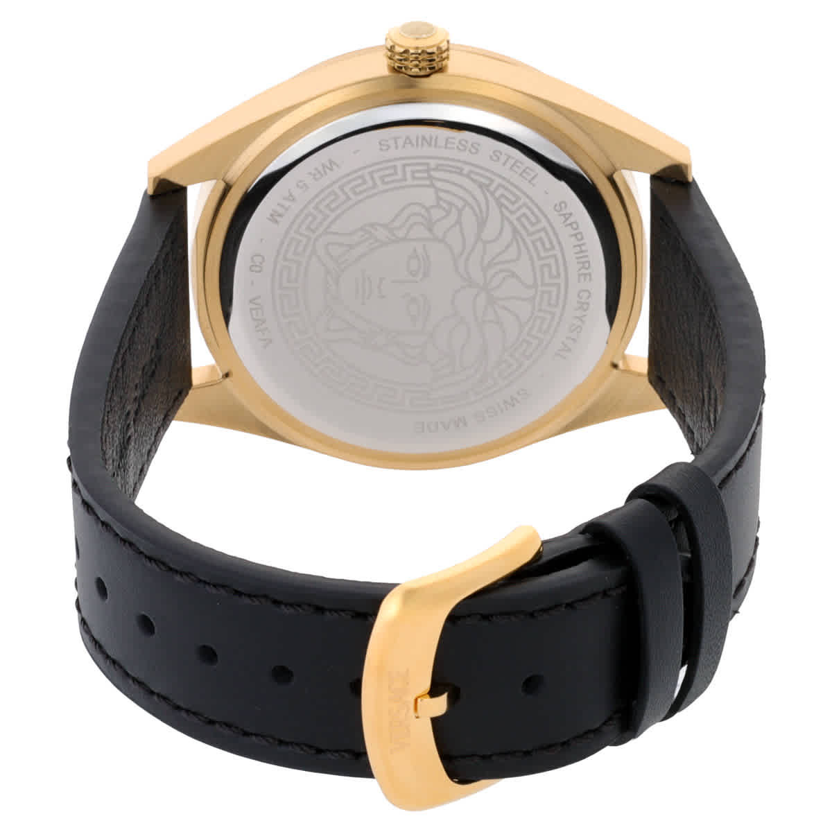 Versace V-Code GMT Quartz Black Dial Mens Watch VEAFA0224 Versace