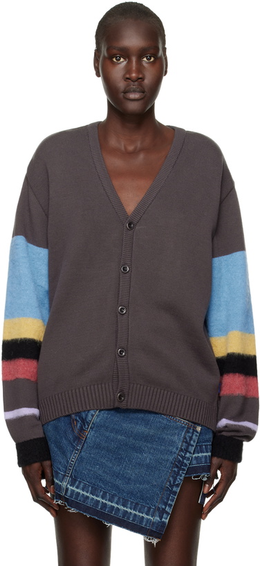 Photo: Awake NY Brown Striped Cardigan