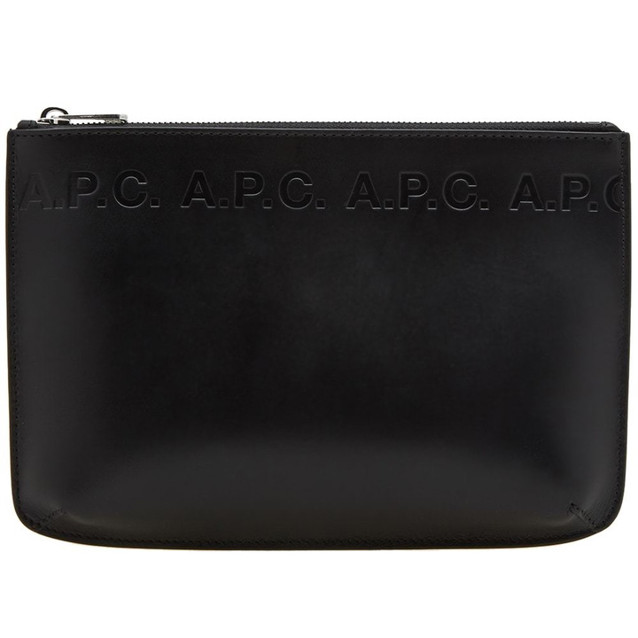 Photo: A.P.C. Jacob Leather Logo Pouch