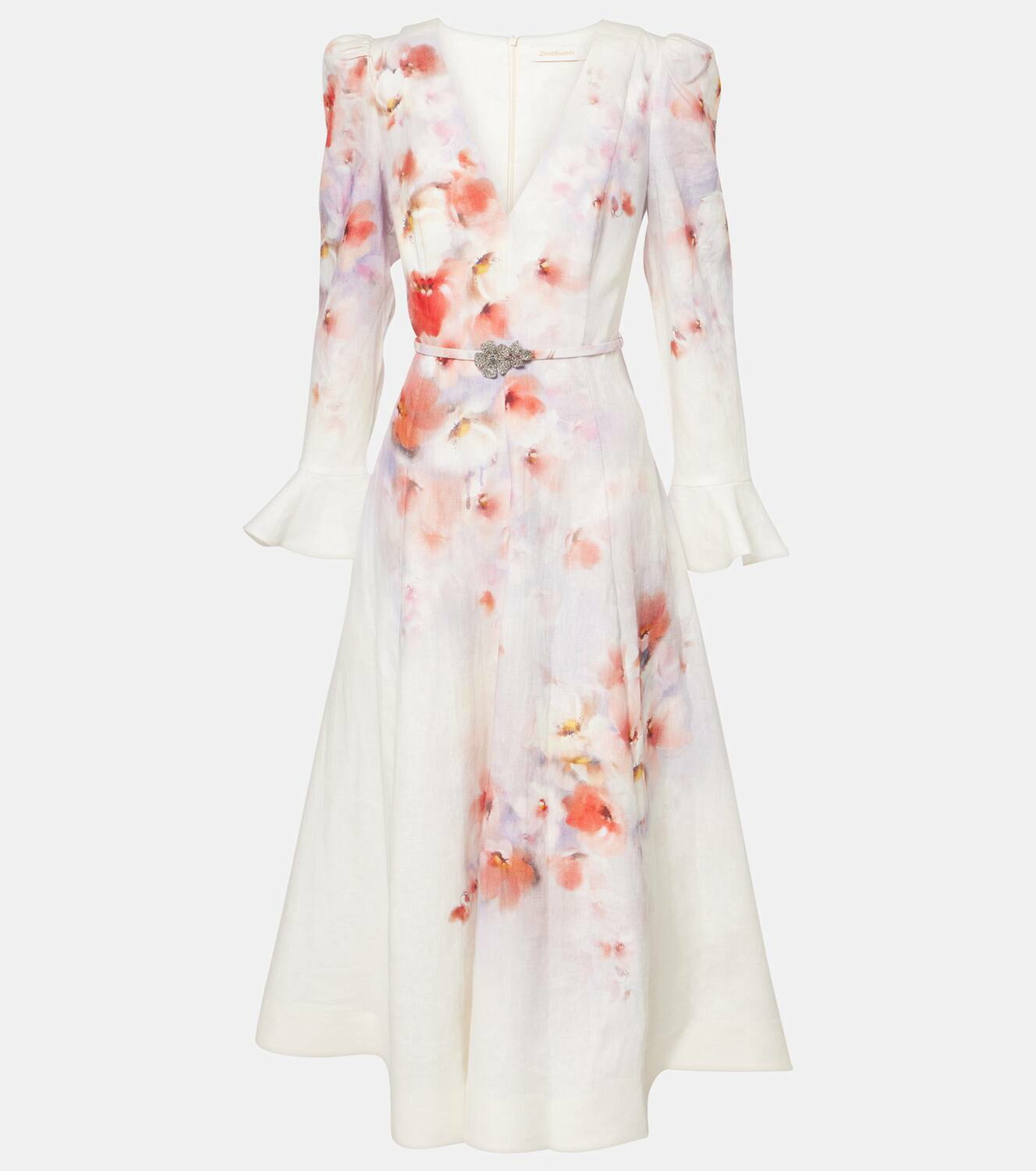 Zimmermann Crush embellished linen midi dress Zimmermann