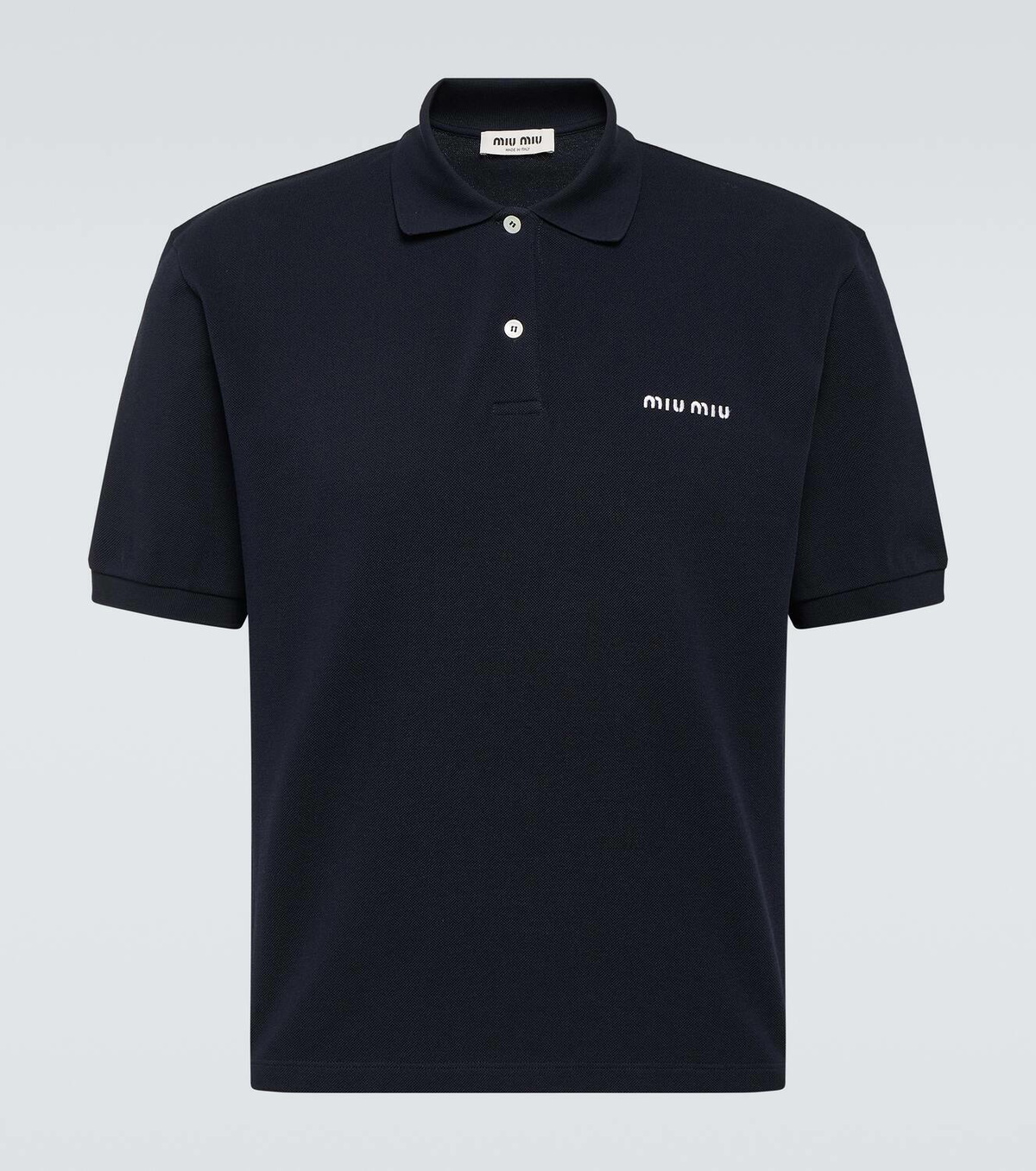 Miu Miu Logo cotton piqué polo shirt