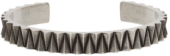 Photo: Saint Laurent Silver Textured Cuff Bracelet