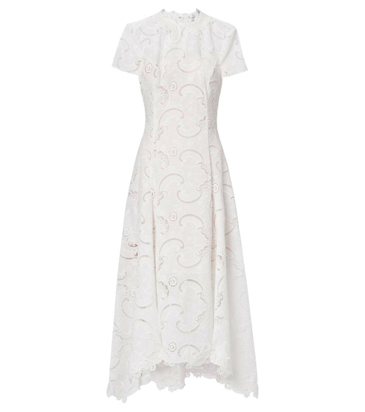 Oscar de la Renta Lace-trimmed wool-blend midi dress Oscar