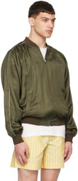 Maison Kitsuné Khaki Teddy Bomber Jacket