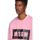 MSGM Pink Panel Logo Sweatshirt