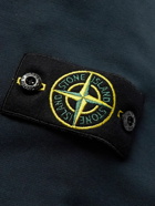 Stone Island - Garment-Dyed Logo-Appliquéd Cotton-Jersey Hoodie - Blue